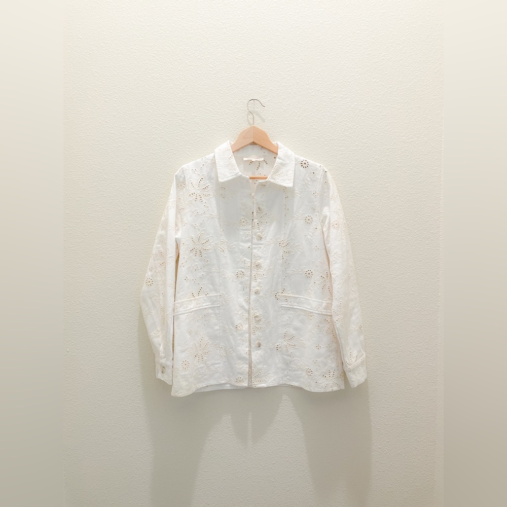 S Eyelet Cream Jacket